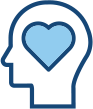heart inside head icon
